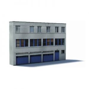 industrial backdrop low relief scale building