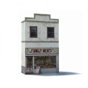 Butchers shop paper model kit