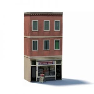 Barbers shop paper model kit