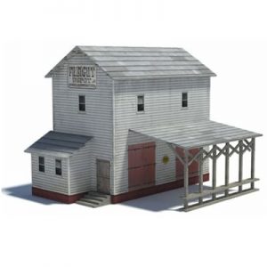 2 level paper railway freight depot