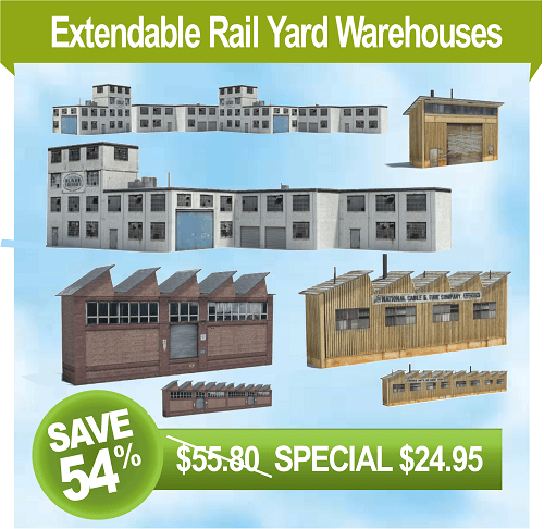 make rail yard background model buildings