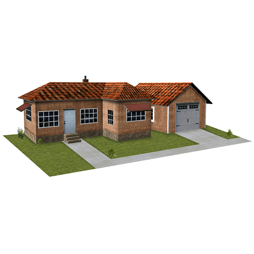 House - Brown Brick with Garage