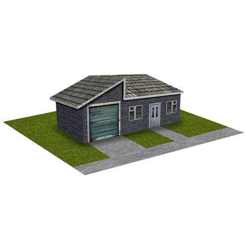 Gray Brick House with garage